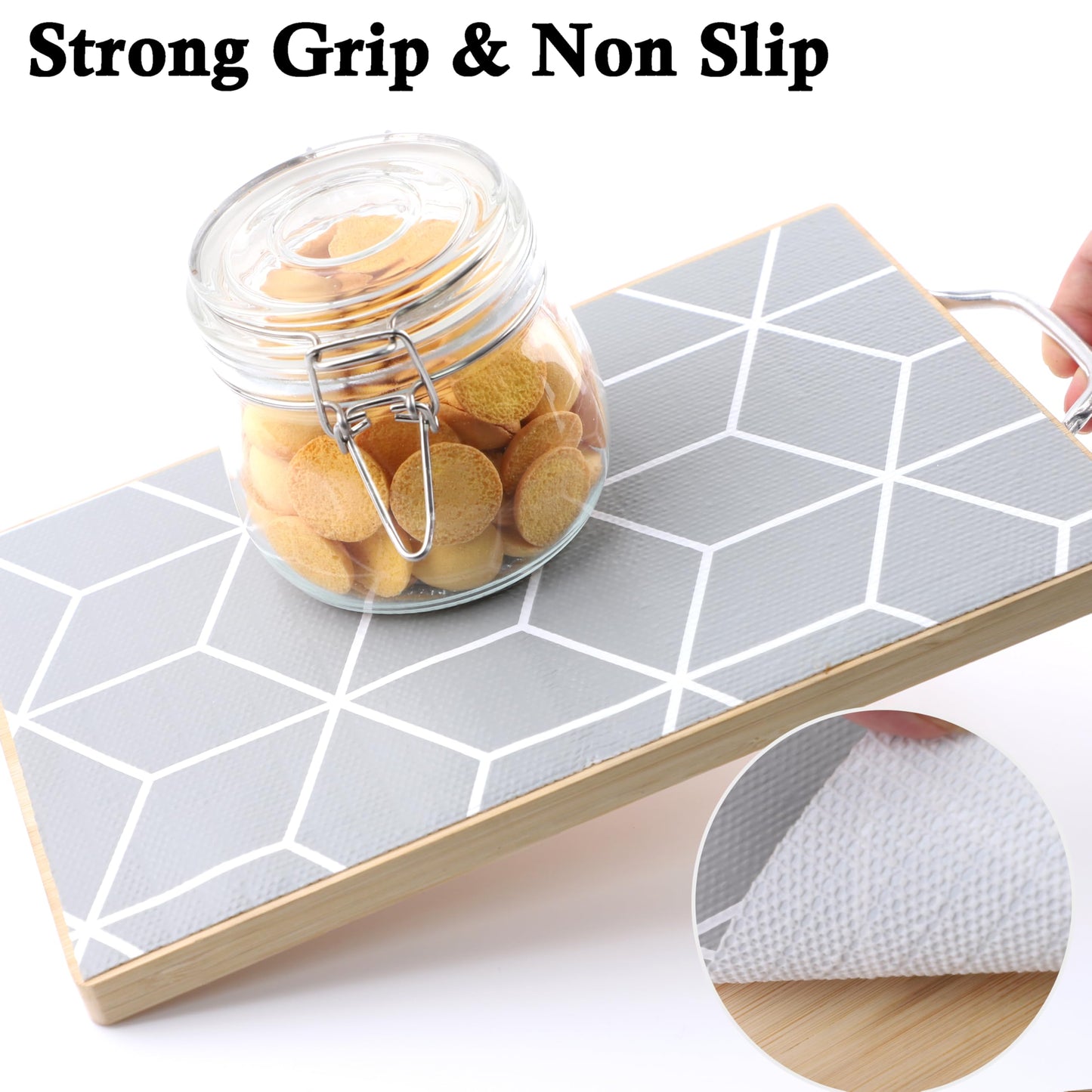 Shelf Cabinet Liner 11 Inch Wide X 20 Ft Non Adhesive Kitchen Drawer Liners Non Slip Water Oil-Proof Strong Grip Pantry Shelves Mat for Bathroom Cupboard Closet Refrigerator