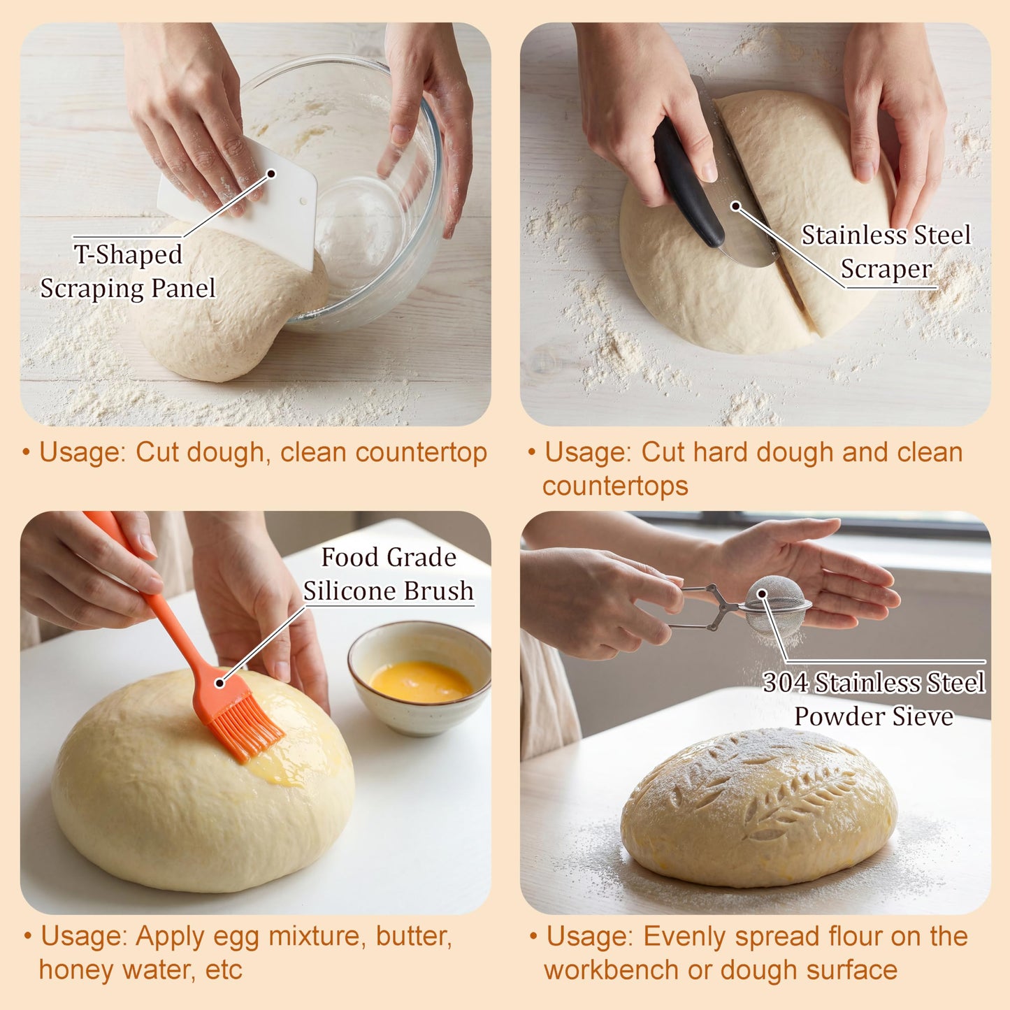 Complete Sourdough Starter Kit with 9" Round & 10" Oval Indonesian Rattan Proofing Baskets, Glass Mixing Bowl, Fermentation Cup, Bread Lame, Storage Bag, and other Tools for Homemade Bread Baking