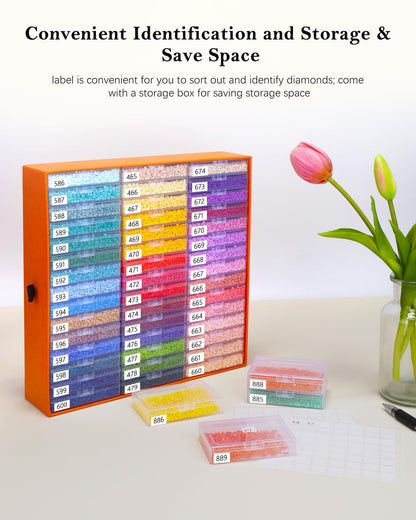 Diamond Art Storage for Beads Storage&Line-Up, 45 PCS 2-in-1 Diamond Painting Storage, Convex Point Bottom Design Diamond Art Accessories with Lids for Diamond Painting Crafters