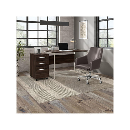 Bush Business Furniture Hybrid 3 Drawer Mobile File Cabinet-Assembled, Black Walnut
