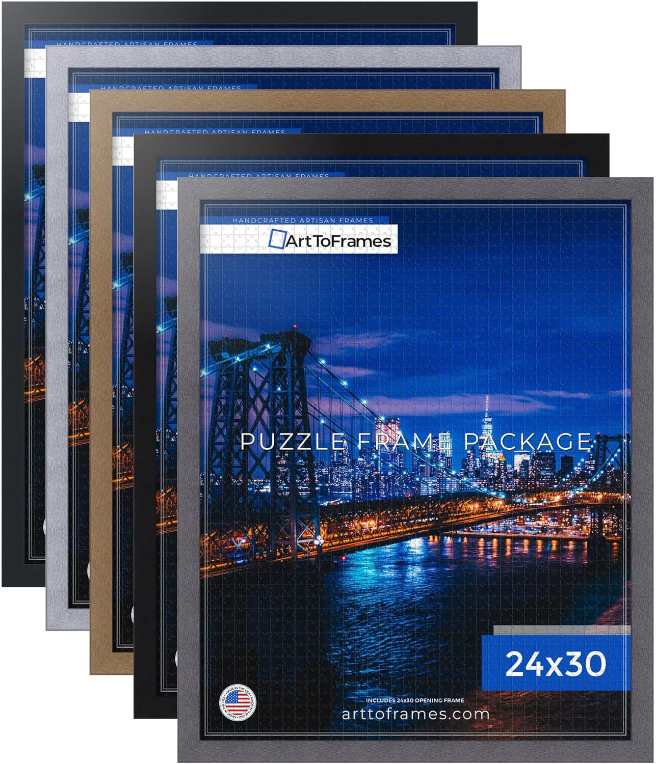 24x30 INCH/61x76.2 CM 1000 1.25 Inch (PuzzleFRBW72079-24x30) ArtToFrames Black Frame for Piece Puzzles.This Custom MDF