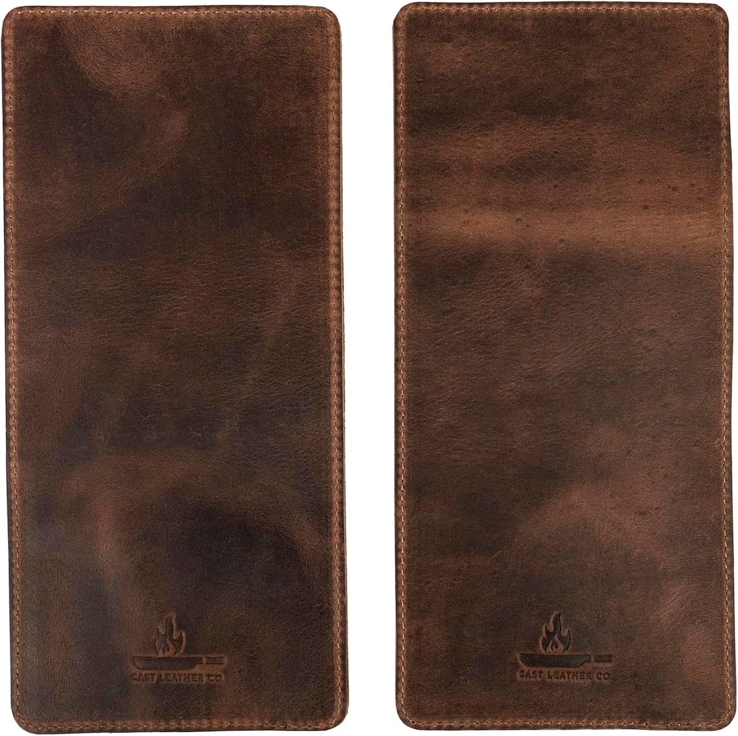 Set of 2 Rectangular Cutlery Sleeves, Utensils Place Setting, Silverware Holder, Full Grain Leather, Handmade, Bourbon
