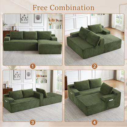 96" Modular Sectional Sofa, Cloud Sectional Couch with Deep Seat, Modern L-Shape Corner Sofa Couch with Right Facing Chaise,Upholstered Boneless Couches for Living Room Bedroom