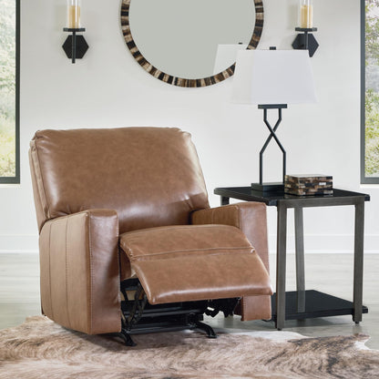 Signature Design by Ashley Bolsena Contemporary Leather Match Manual Rocker Recliner, Dark Brown