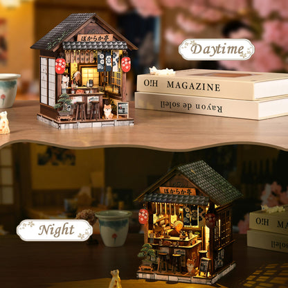 ISSEVE Japanese Booknook Kit DIY Miniature House Kit Book Nook Japan, Book Nook Kits for Adults, Creative Bookshelf Insert Decor, 3D Wooden Puzzle, Gifts for Crafts Book Lovers (Japanese Izakaya)