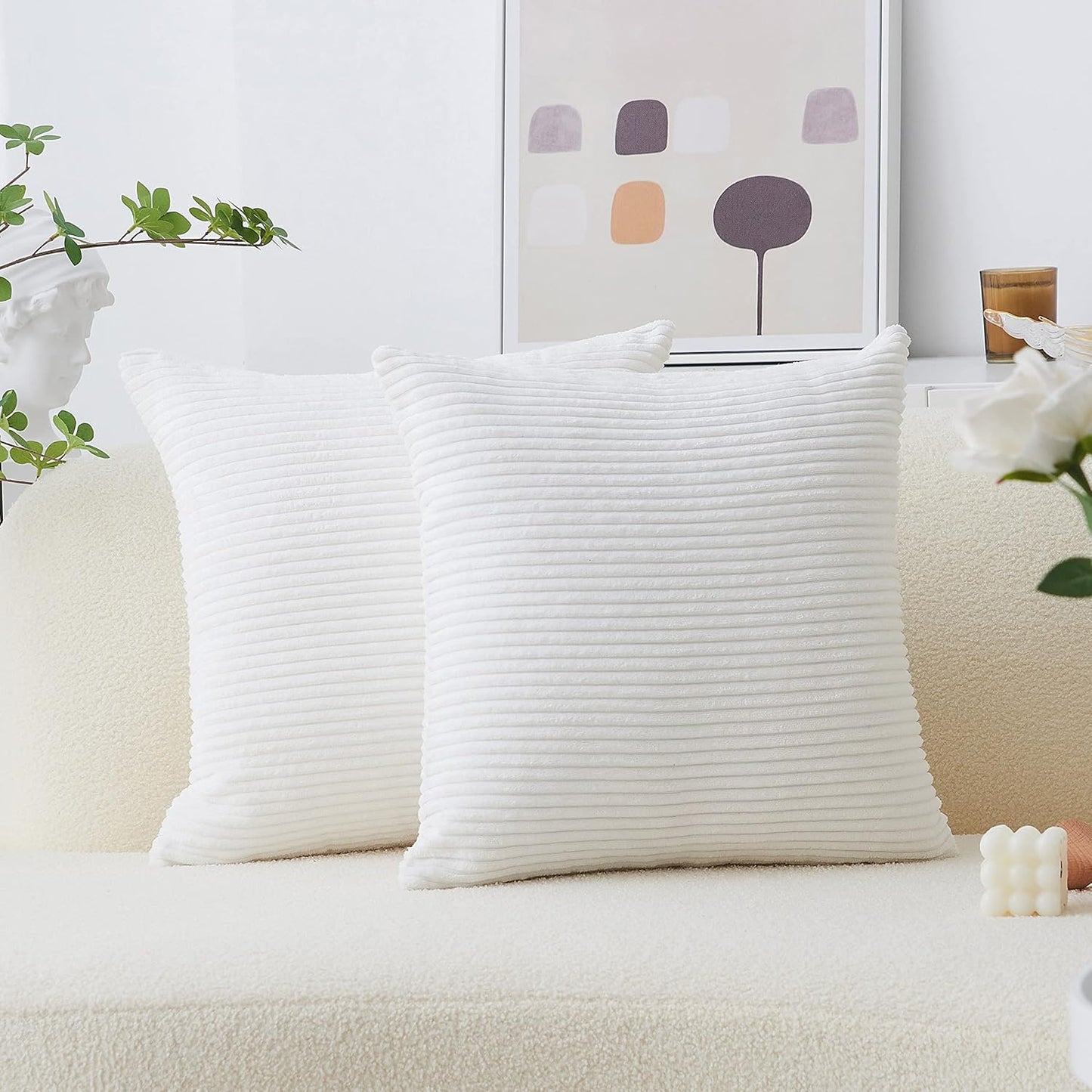 16x16 Set 2 40x40 cm, 16 16 Inch, Home Brilliant White Throw Pillow Covers of Accent Decorative Pillow Covers Nursing