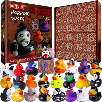 Intever Advent Calendar 2025 - Horror Rubber Duckies - 24 Days of Spooky Fun | Collectible Holiday Gift for All Ages