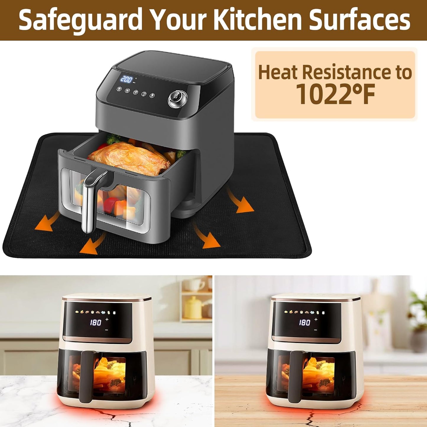 Hot Pads for Kitchen, Heat Resistant Mats for Countertop - 15 X 18 Inches Silicone Protector for Coffee Maker
