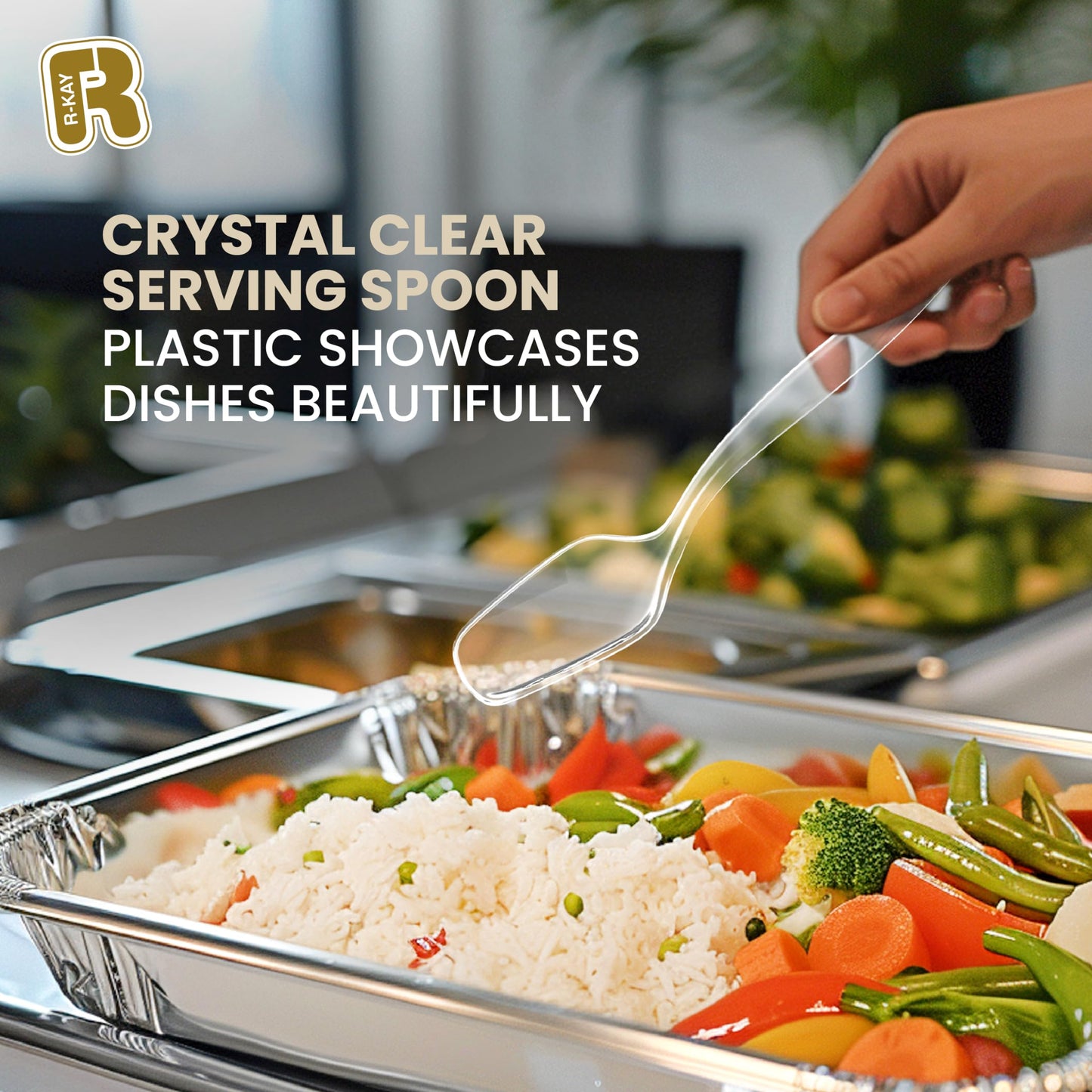 18 Pcs Clear Plastic Serving Utensils Set - 6 Clear Plastic Serving Spoons, 6 Tongs And 6 Forks - Heavy Duty Disposable Serving Utensils Set For Parties
