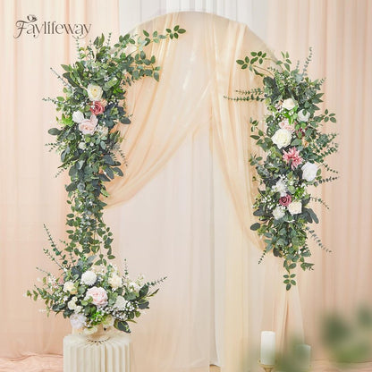 Faylifeway 120 Pcs 4 Kinds Mixed Eucalyptus Greenery Stems, Baby Breath Flowers Artificial Bulk and Greenery Stems for DIY Bouquets Wedding Home Floral Decor