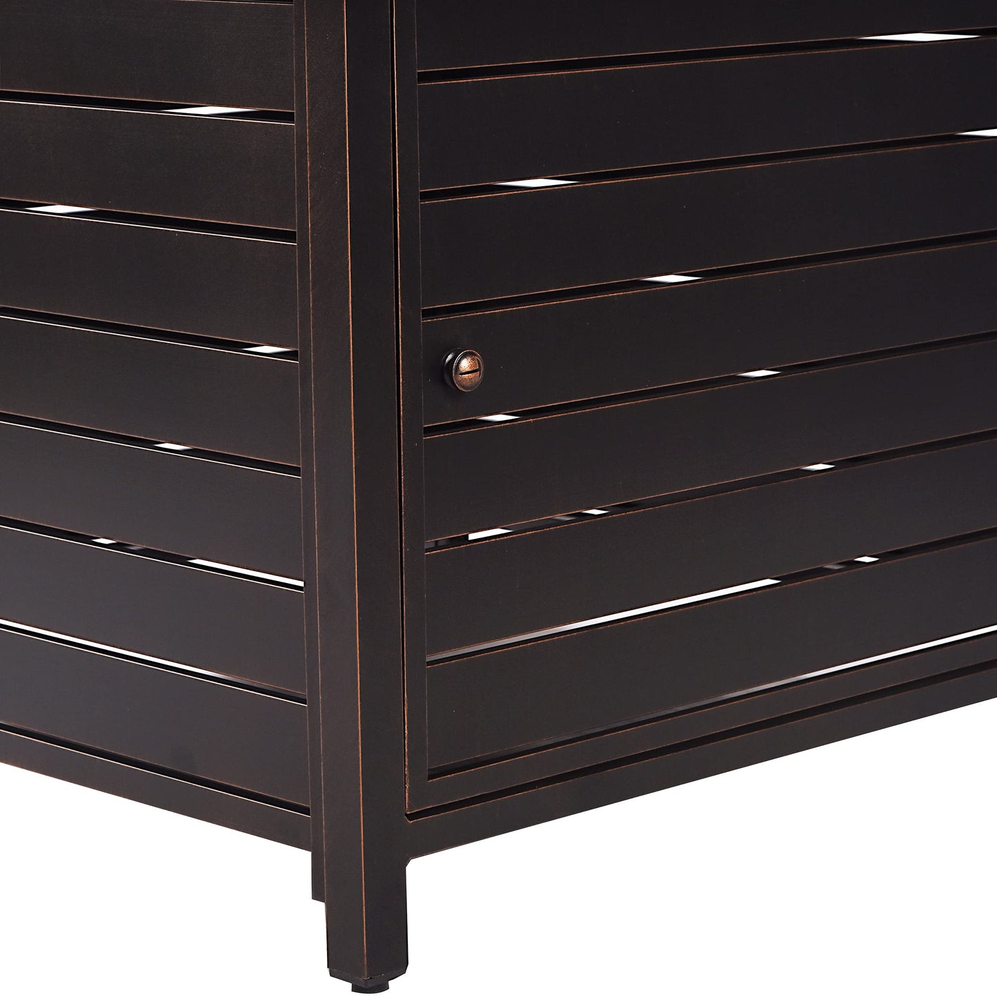 Oakland Living Square 42 in. x 42 in. Aluminum Propane Fire Pit Table with Glass Beads, Two Covers, Lid, 57,000 BTUs in Copper Finish, Black