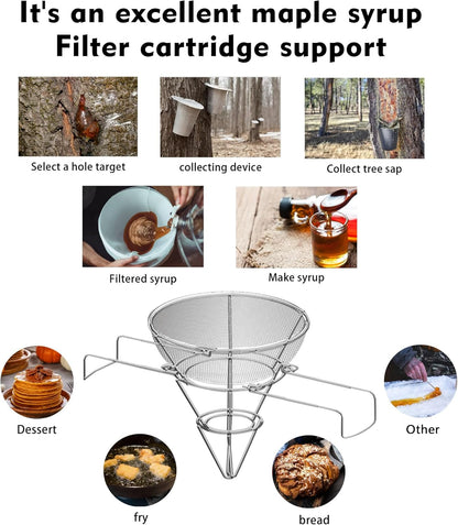 Fryer Oil Filter Stand - Cooking Oil Filter with Foldable Arm Design and Detachable Filtration Bowl