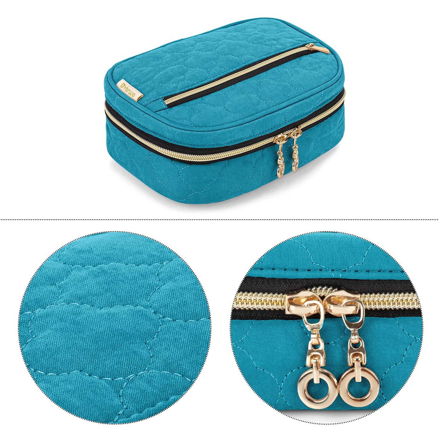 Yarwo Crochet Hook Case, Travel Organizer Bag for Crochet Hooks, Aluminum Crochet Hooks, and Crochet Supplies, Teal (Bag Only)