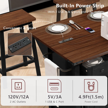 Bellemave 58" Farmhouse Kitchen Island cart with Charging Station and with Storage, Sliding Barn Door & Metal Grid Side Door, Rolling Kitchen Island Table with 5 Wheels with Spice Rack, Black