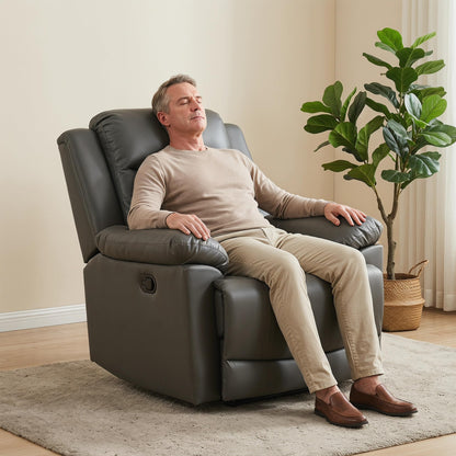Trygoal Manual Recliner Chair, Nursery Rocking Chair, Lazy Boy Recliner Chair for Adults, Gaming Recliner wih Overstuffed Arms, Suitable for Home Theater, Living Room, Bedroom, Deep Gray