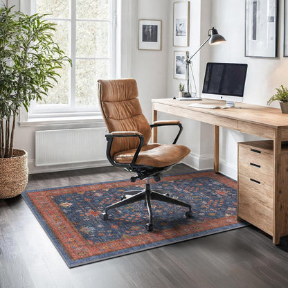 Skiennix Washable Kitchen Rugs - Stain Resistant Non-Slip Area Rug for Entryway | 3x4 Navy Blue