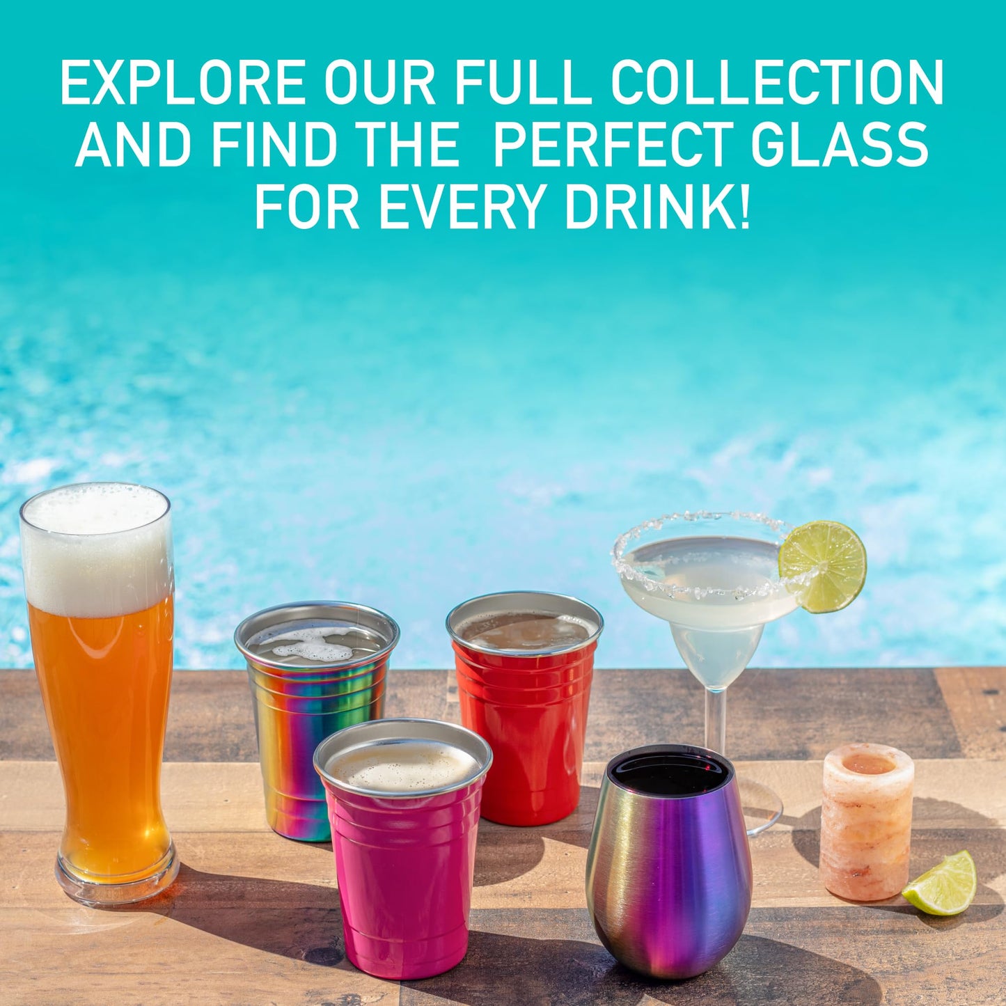 D'Eco Rainbow Stainless Steel Party Cups (4 Pack, 16 oz) - Reusable, Stackable, BPA-Free Metal Tumblers - Shatterproof Drinking Cups for Parties, Games, College, Entertaining, Outdoor & Everyday Use