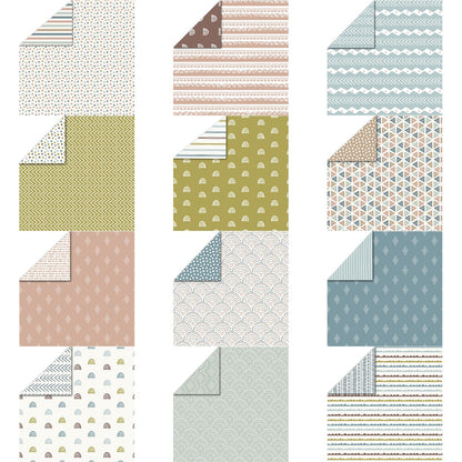 Boho Scrapbook Paper, 48 Sheets 12 Design Decorative Craft Paper, Double-Sided Printing Patterned paper for DIY Origami Photo Album Decor Scrapbooking12x12in(Double-Sided)& 6x6in(Single-Sided)