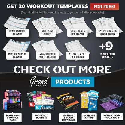 12-Pack Laminated Workout Posters by [Brand Name] - Essential Exercise Charts for Home Gym | Dumbbell, Yoga, Kettlebell & More