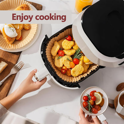 Skiennix 10-Inch Air Fryer Liners - 100 Pack Non-Stick Parchment Paper Sheets for Healthy Cooking | Fits 5-8 QT Air Fryers