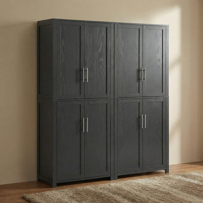 Casaphoria Kitchen Pantry Cabinet, 67" Tall Freestanding Storage Cabinet with 4 Adjustable Shelves, 28" W x 15" D for Kitchen Pantry Organization (Black, Single)