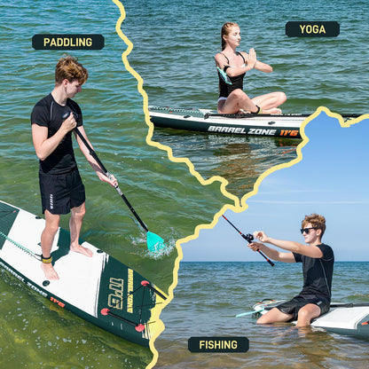TIDETREK 11'6" Inflatable Stand Up Paddle Boards, Premium SUP Accessories, Non-Slip Comfort Deck for Youth & Adults (Royal Teal/Kayak Seat)