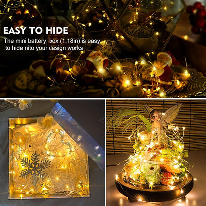 12 Pack 7 20 AIKEI Led Fairy Lights Battery Operated String Lights Waterproof Silver Wire Feet Led Firefly Starry Moon