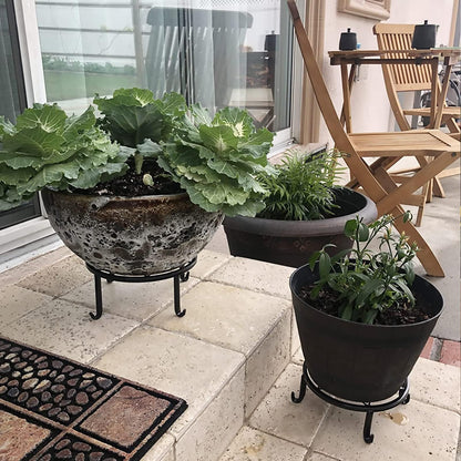 Autopromake 5 Pack Metal Plant Stands,Heavy Duty Potted Holder for Flower Pot,Indoor Outdoor Metal Rustproof Iron Garden Container Round Supports Rack for Planter
