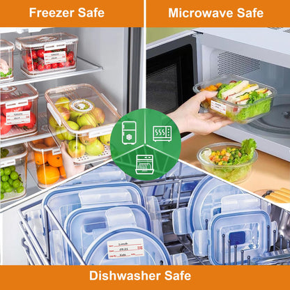 1000Pcs Food Labels, AIMEIKI 2 Rolls 1 x 2 Inch Removable Date Stickers Waterproof Food Storage Stickers for Freezer, Refrigerator, Food Containers Easy Clean No Residue