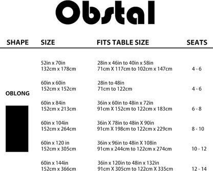 210GSM 60 102 Inch) Obstal Rectangle Table Cloth - Heavy Duty Water Resistance Microfiber Tablecloth, Decorative Fabric