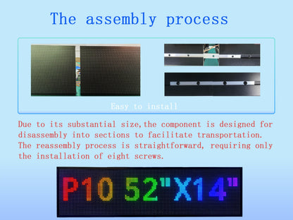 ZONTRONCM P10(52" * 14") Scrolling Programmable Led Sign Custom Outdoor Digital For Business Display Screen Matrix Panel Electronic Message Board Neon Full Color Advertising Light Wifi Control