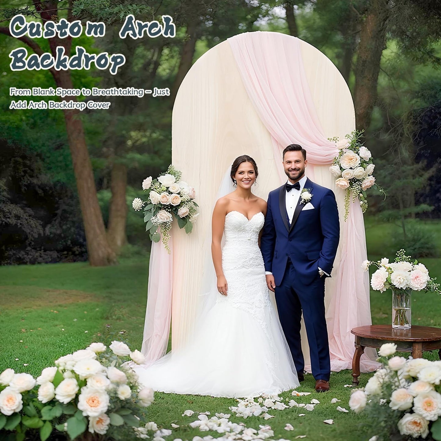 Wooden Arch Backdrop Stand: DIY Backdrops - Foldable 7.2 Ft Wedding Arch and Back Drop Stand for Party - Bridal Shower Decorations - Portable Arch Backdrop for Birthday Decorations