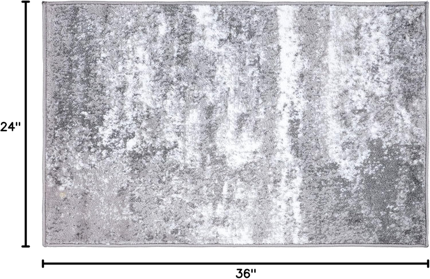 Rugshop Distressed Abstract Watercolor Area Rug, 2' x 3', Gray