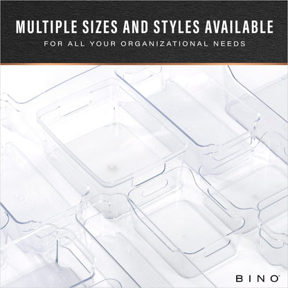 BINO | Plastic Organizer Bins, Small - 4 Pack | The SOHO Collection | Multi-Use Plastic Bin | Pantry & Freezer Organizer Bin | Storage Containers | Bins for Home & Kitchen Org