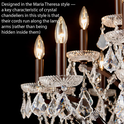 HUANXISHA 24 Lights Large Crystal Chandeliers Maria Theresa Chandelier for High Ceilings Vintage Chandelier Light Fixture Foyer Hallway Entryway Staircase 55.1" H x 39.4" D