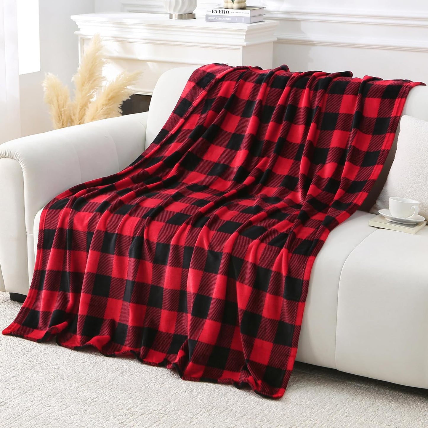 Viviland Checkered Blanket Throw, Soft Fuzzy Cozy Buffalo Plaid Blanket for Couch, 50x60 Inches