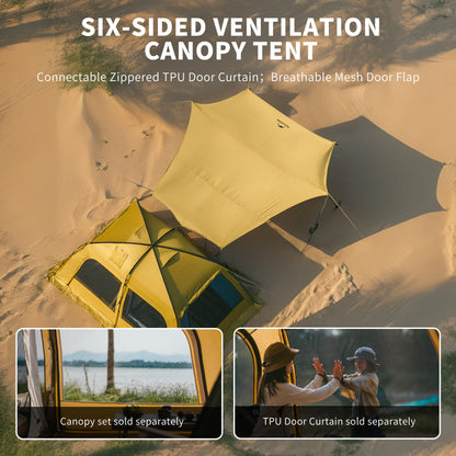 Naturehike Dune Hot Tent with Stove Jack,Double Layer 4 Season Tent,Waterproof 2-4 Person Tents for Camping