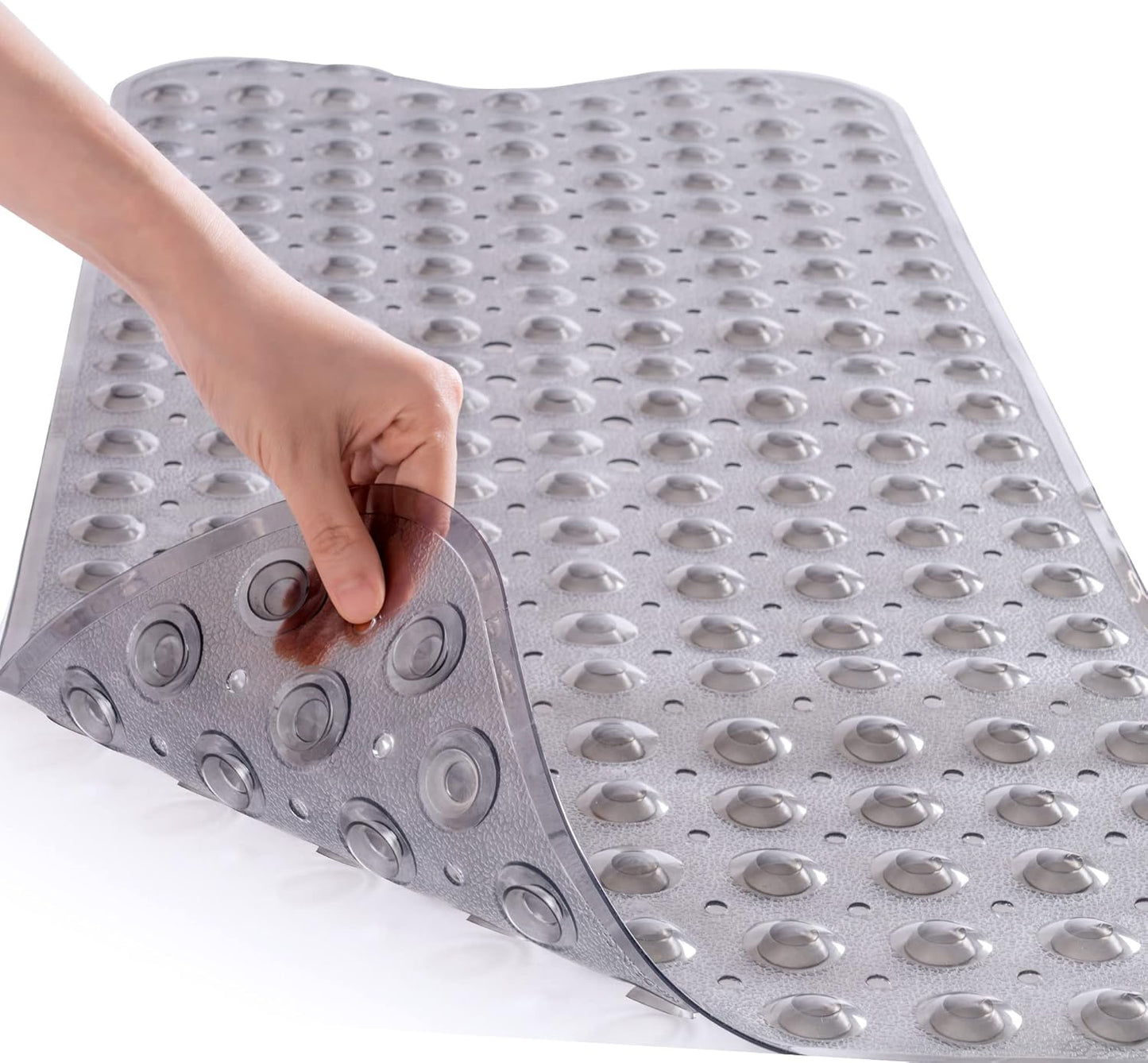 16 39 ROSMARUS Extra Long x Non-Slip Bathtub Mat, Shower Mat for Tub with Suction Cups and Drain Holes Bathtub Mats