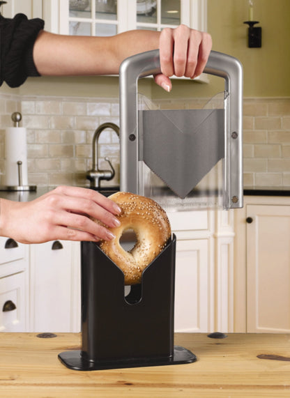 Hoan The Original Bagel Guillotine Universal Slicer, Silver, 9.25-Inch - Effortless Stainless Steel Slicer