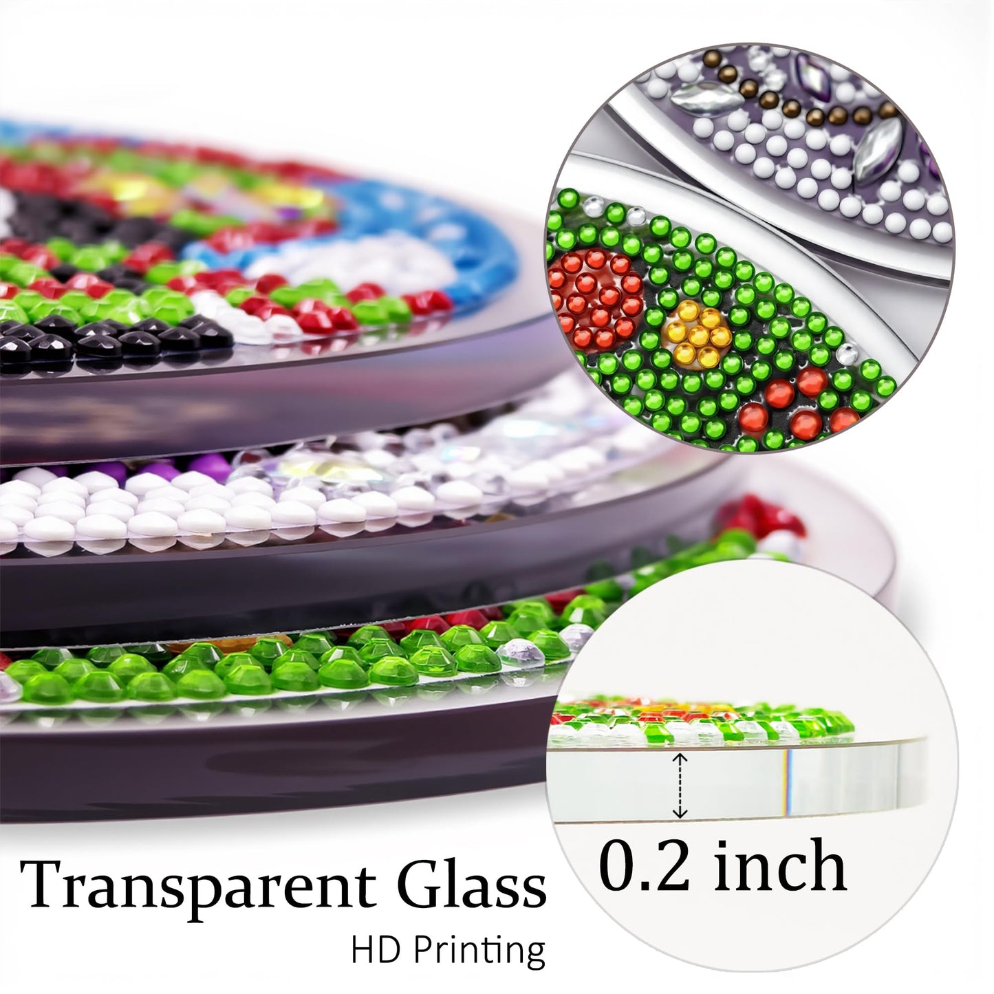 Eiflow Glass Diamond Art Kit Hanging Ornament, DIY Stained Glass Diamonds Painting Hanging Board Kit, Crystal Diamond Art Painting Pendant Full Drill (Easter Bunny)