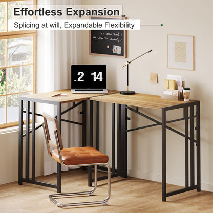 Lutown-Teen Narrow Folding Computer Desk 35 inch, Writing Gaming Computer Camping Desk, Espresso