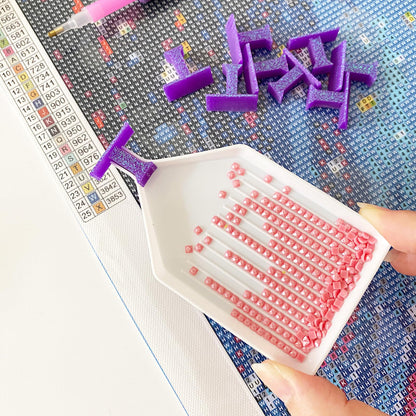 9 Pieces Purple Stoppers for Diamond Painting Tray Small White, Diamond Art Tool Accessories