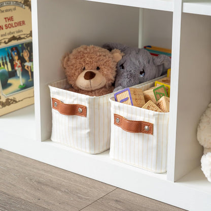 2 Pack, Closet OrganiHaus Narrow Fabric Storage Baskets Narrow Storage Bins for Shelves, Storage Bins for Pantry