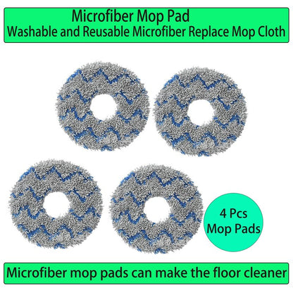 Replacement Spare Parts for Ecovacs DEEBOT X1 OMNI / X1 Turbo / T10 OMNI Robot Vacuum 1 Main Brush 3 Pair Side Brush 4 Mop Pad 3 Filter 4 Dust Bag Activated Carbon Upgraded Accessories