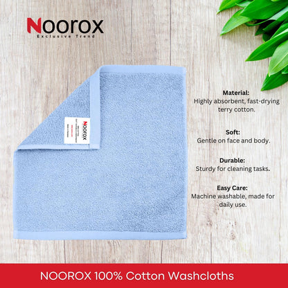 12x12 Inch Pack 24 Washcloths of Soft, Absorbent, Quick-Dry Cotton Towels for Bath, Gym, Hotel & Salon