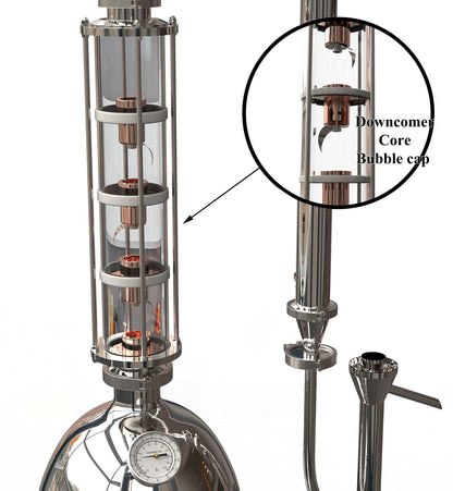 HOOLOO Alcohol Distiller Still for Home Use Kit 304 Stainless Steel Whiskey Making Kit with Thermometer Whiskey Brandy Vodka 6.3Gal (24L) (SV-30-110V)