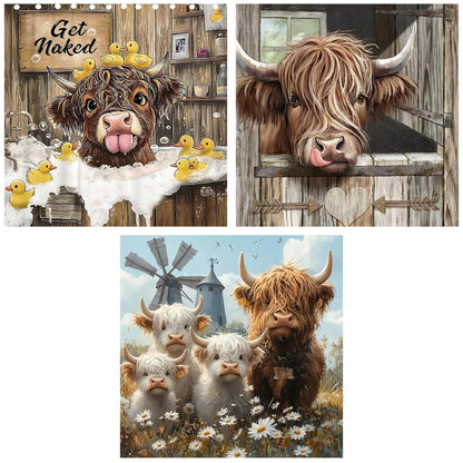 Zythron 3PCS Diamond Art Kits for Adults,Highland Cow Diamond Art Cow Rustic Farmhouse Diamond Painting DIY 5D Full Drill Gem Art Painting Kit for Home Wall Decor Gifts 12x12 in