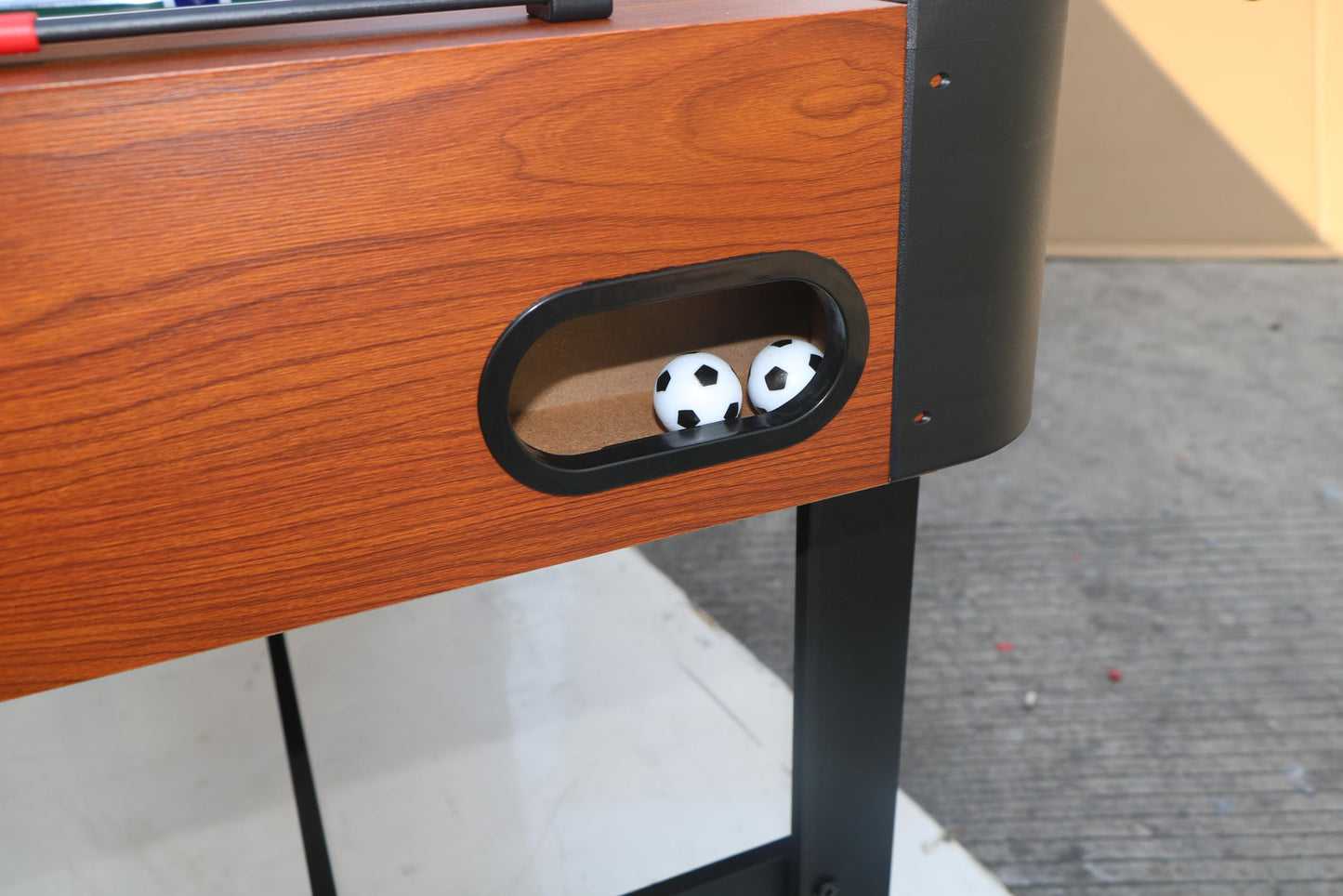 ComeWay 48'' Soccer Table, Large Size Foosball Game Table for Adult, Football Table with Cup Hloders & Sturdy Leg for Game Rooms & Parties, Classic Brown