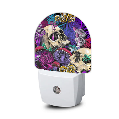 ZTHLL Purple Skeleton Skulls Night Light, Night Light Plug into Wall with Dusk to Dawn Sensor, LED Lamp Energy Saving Lights for Men Women Boys Girls,Lamp for Bedroom Bathroom Hallway