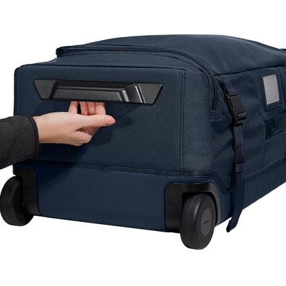 Away Active Rolling Duffle 85L - Large Travel Duffle Bag with Wheels, Durable Checked Luggage Suitcase for Men & Women, Foldable Weekender Bag, Navy Blue